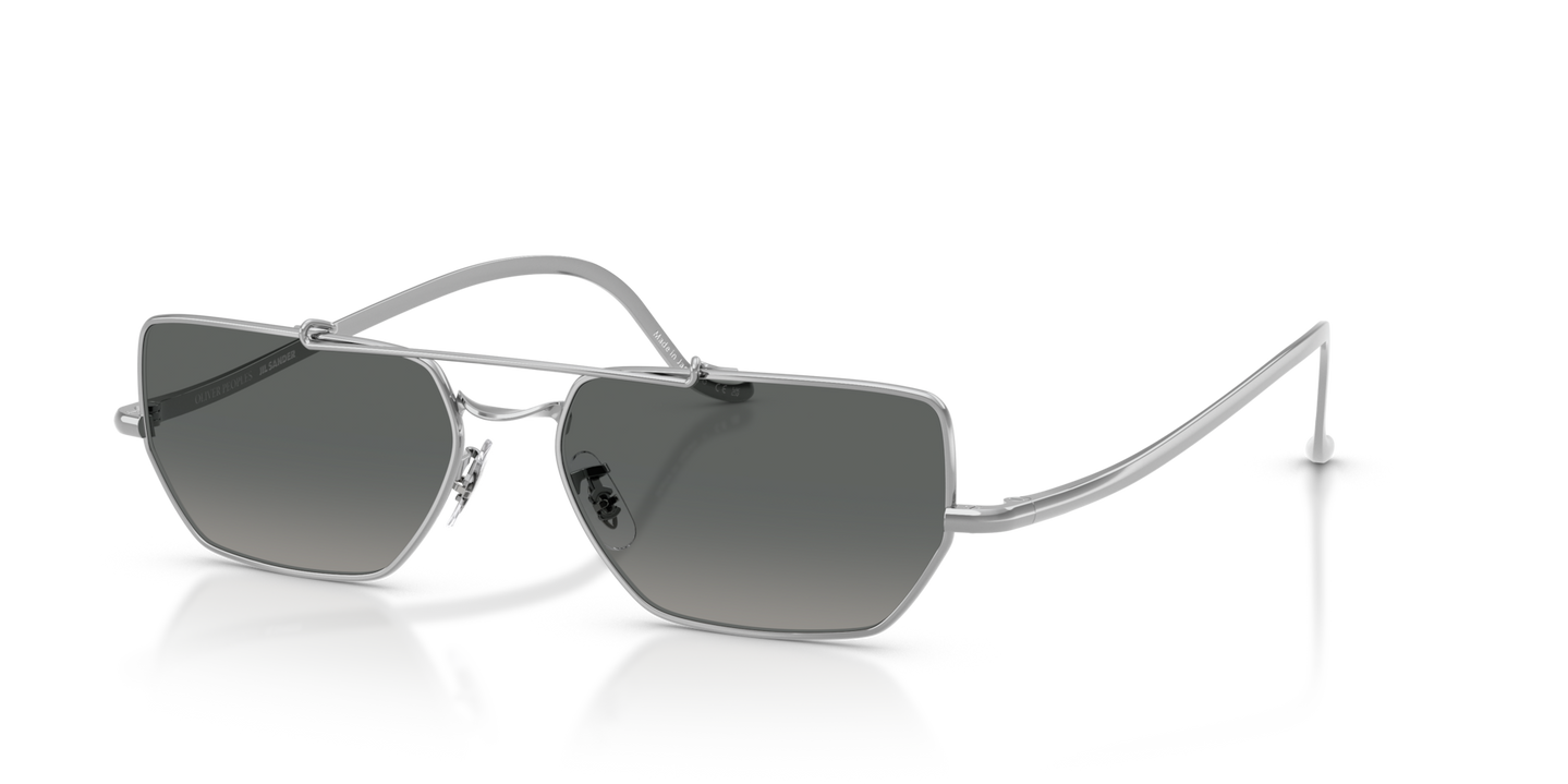 Sie Oliver Peoples Edition 7 mit Silber Gestell und Grau Gläsern - Bild Oberer Steg