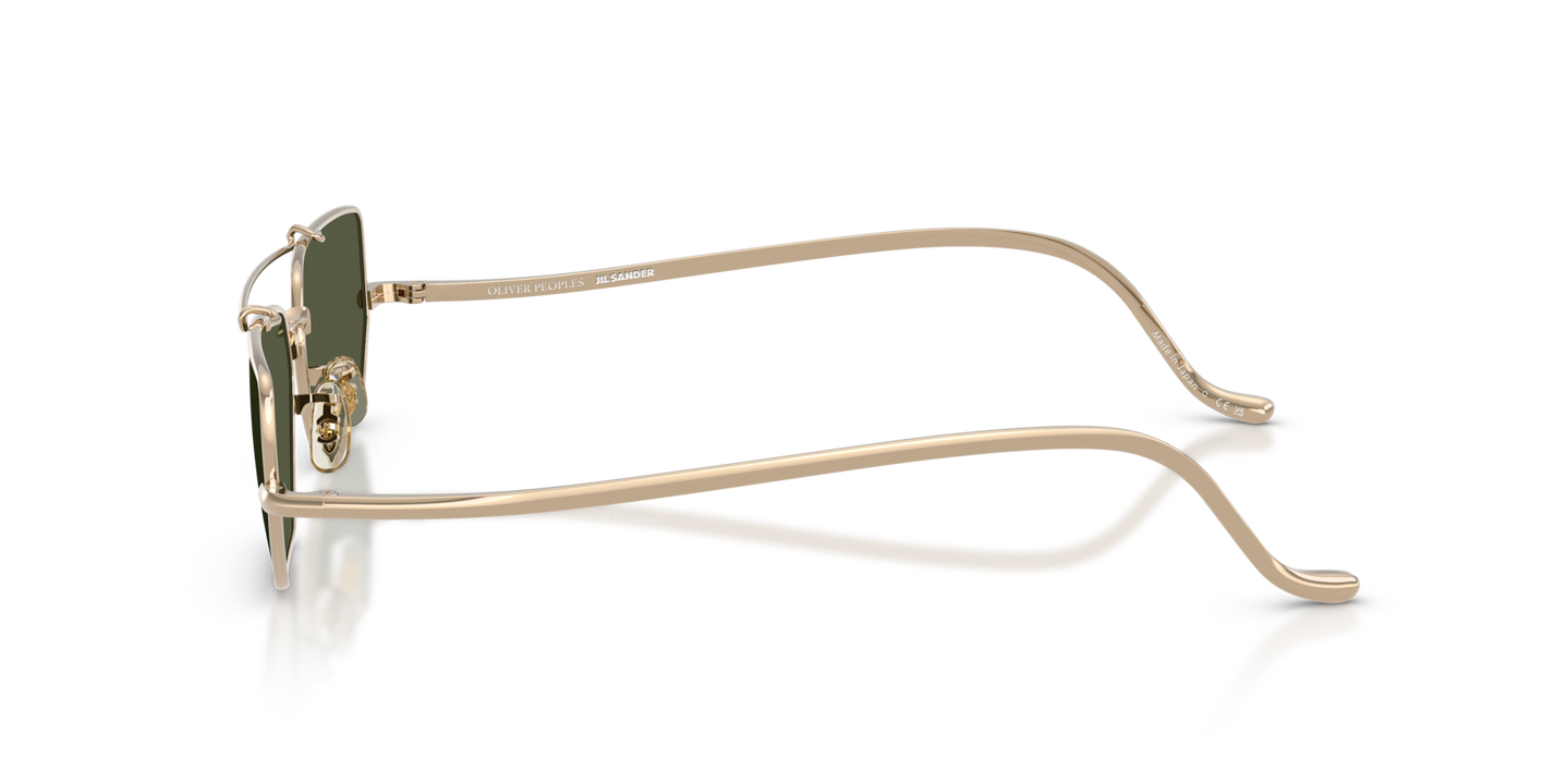 Sie Oliver Peoples Edition 7 mit Gold Gestell und Grün Gläsern - Bild Bügel