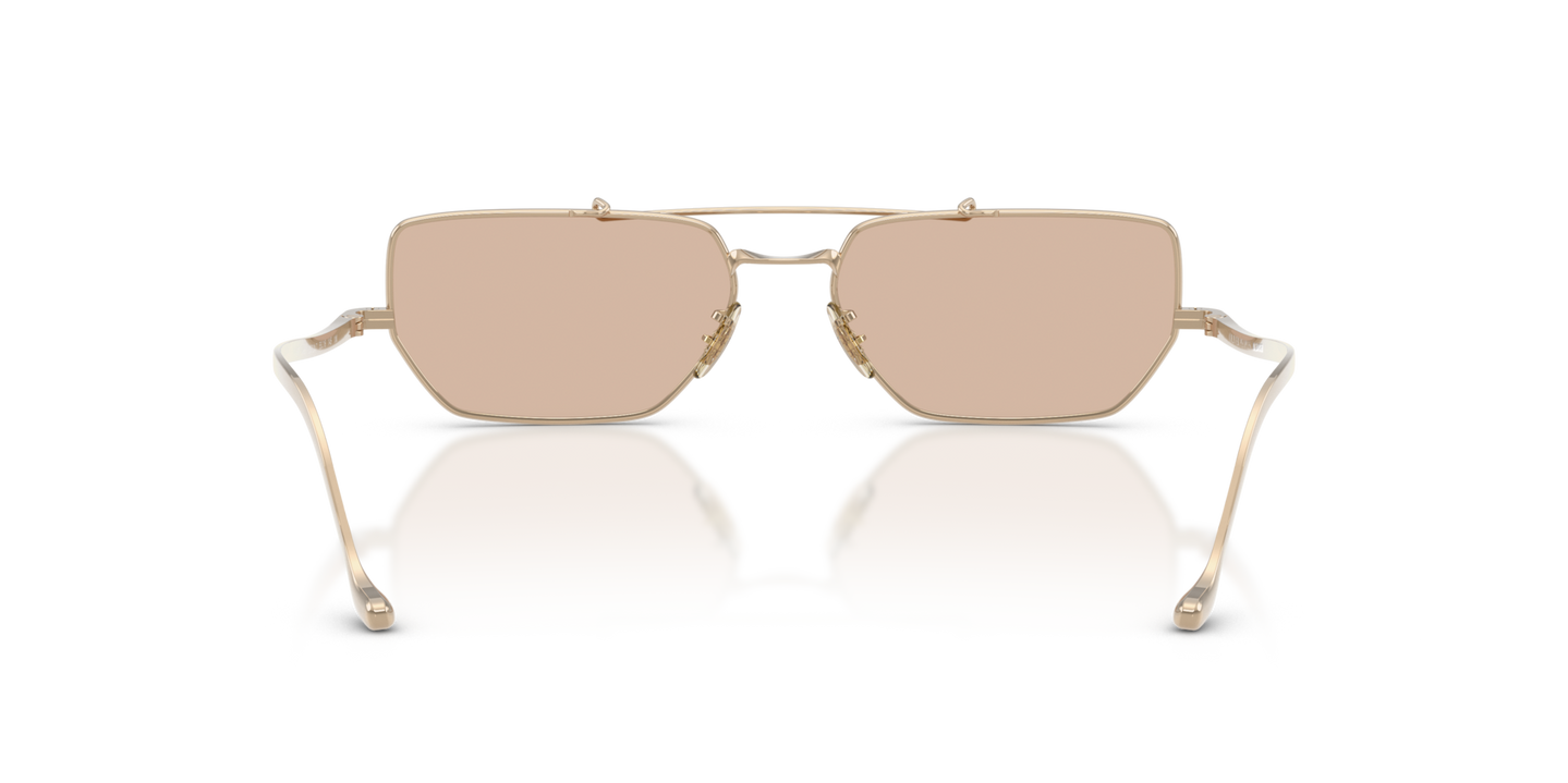 Sie Oliver Peoples Edition 7 mit Gold Gestell und Braun Gläsern - Bild Stegplättchen