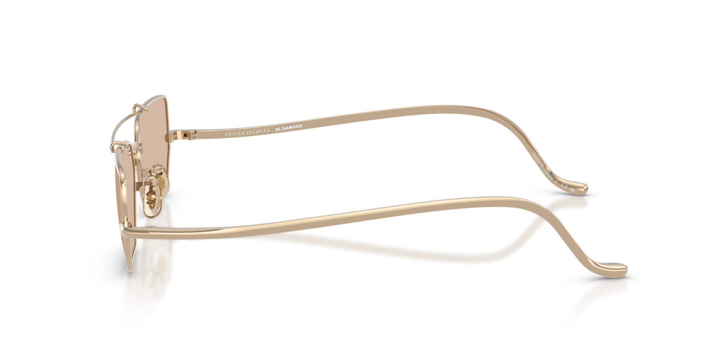Sie Oliver Peoples Edition 7 mit Gold Gestell und Braun Gläsern - Bild Bügel