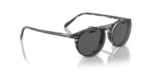 Oliver Peoples Riley-R Flip-Up Clip con montura Estaño Envejecido y lentes Gris - El 5