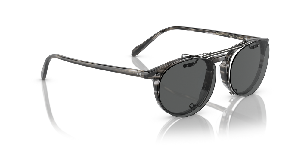 Oliver Peoples Riley-R Flip-Up Clip con montura Estaño Envejecido y lentes Gris - imagen 5