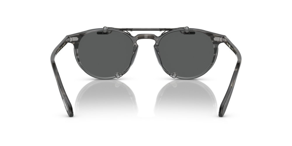 Oliver Peoples Riley-R Flip-Up Clip with Antique Pewter frame and