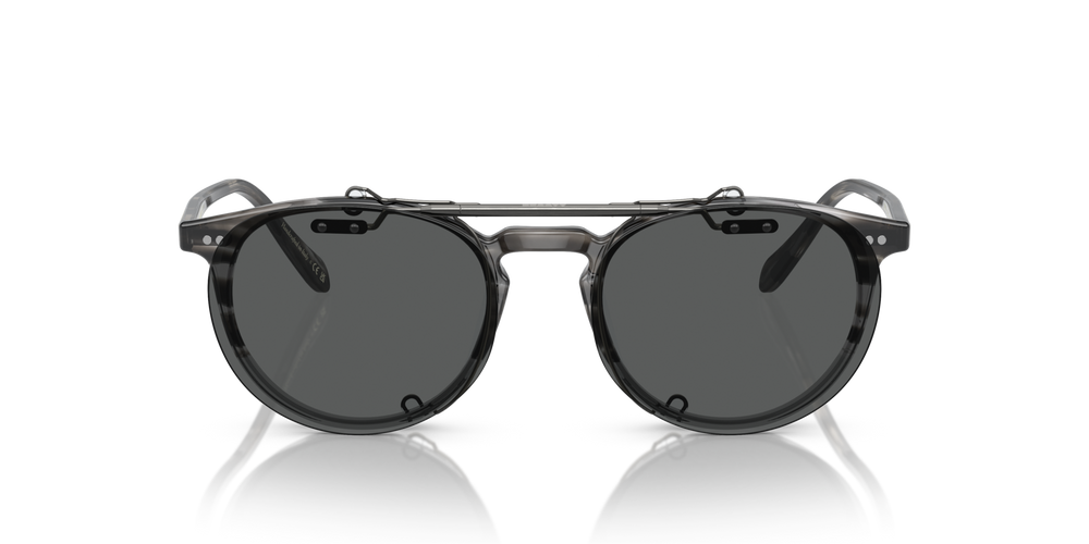 Oliver Peoples Riley-R Flip-Up Clip con montura Estaño Envejecido y lentes Gris - imagen 4