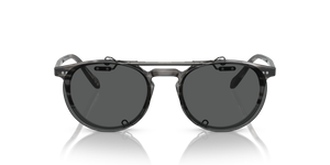 Oliver Peoples Riley-R Flip-Up Clip con montura Estaño Envejecido y lentes Gris - imagen 4