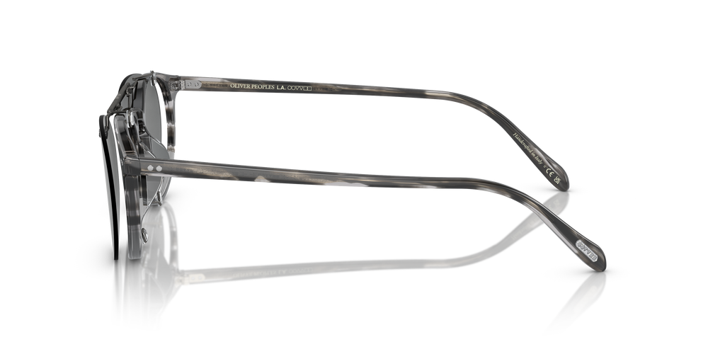 Oliver Peoples Riley-R Flip-Up Clip con montura Estaño Envejecido y lentes Gris - El 6