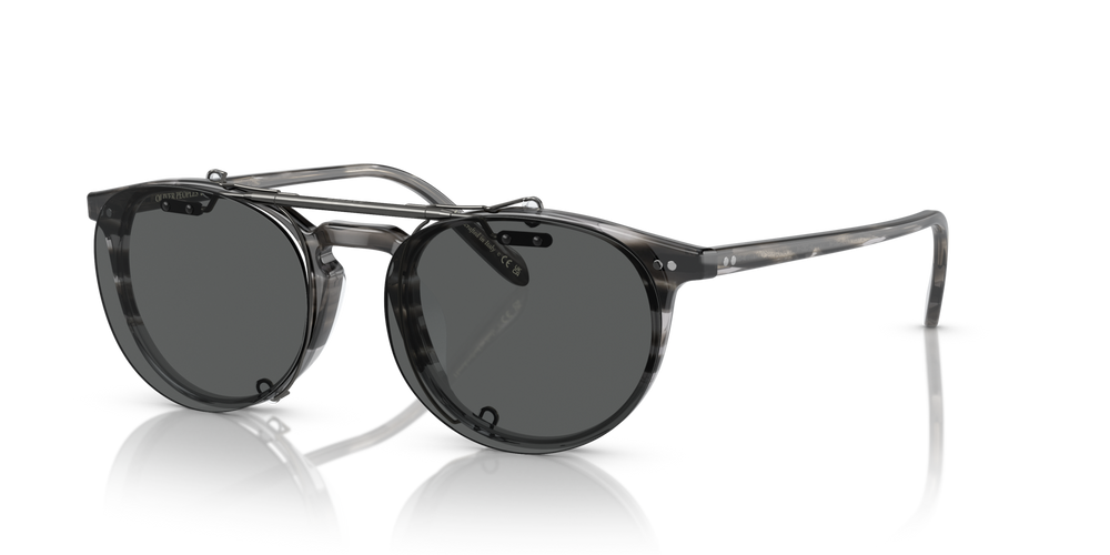 Oliver Peoples Riley-R Flip-Up Clip con montura Estaño Envejecido y lentes Gris - imagen 3