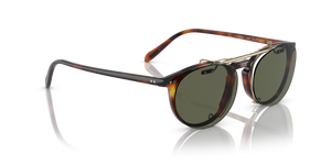 Oliver Peoples Riley-R Flip-Up Clip con montatura Oro Spazzolato e lenti  Verde - immagine 5