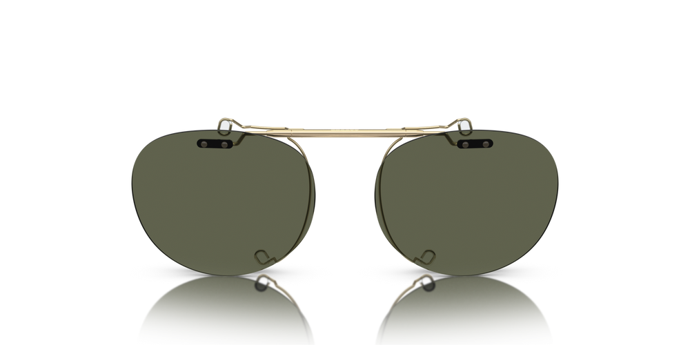 Oliver Peoples Riley-R Flip-Up Clip with Brushed Gold frame and Green lenses - image 8