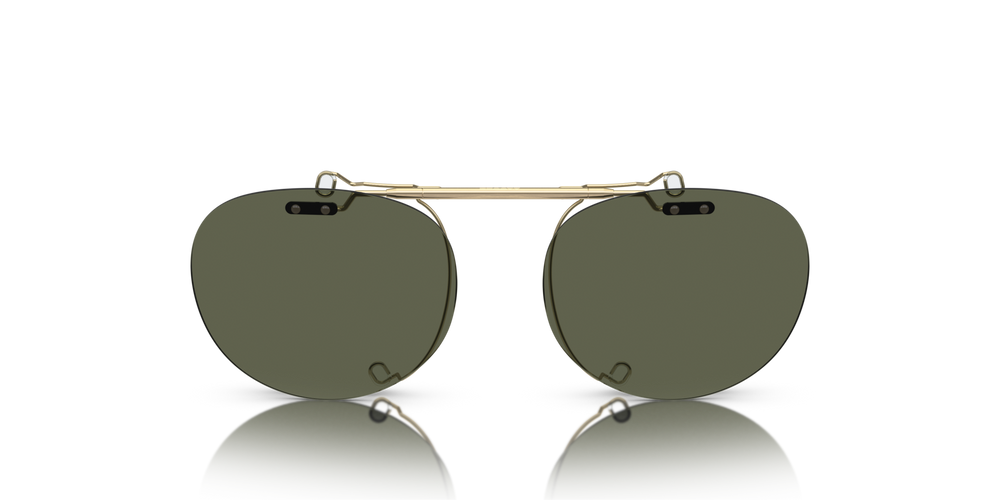 Oliver Peoples Riley-R Flip-Up Clip with Brushed Gold frame and Green lenses - image 8