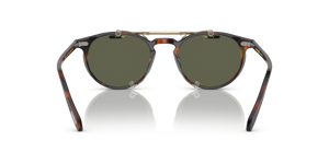 Oliver Peoples Riley-R Flip-Up Clip with Brushed Gold frame and Green lenses - image 7