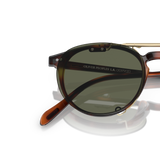 Sie Oliver Peoples Riley-R Flip-Up Clip mit Gold gebürstet Gestell und Grün Gläsern - Variant