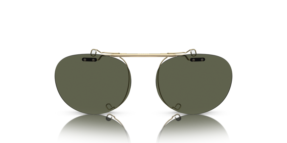 Oliver Peoples Riley-R Flip-Up Clip with Brushed Gold frame and Green lenses - image 2