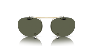 Oliver Peoples Riley-R Flip-Up Clip con montatura Oro Spazzolato e lenti  Verde - L'immagine 2