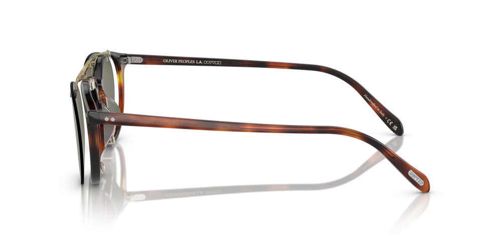 Oliver Peoples Riley-R Flip-Up Clip con montatura Oro Spazzolato e lenti  Verde - immagine 6