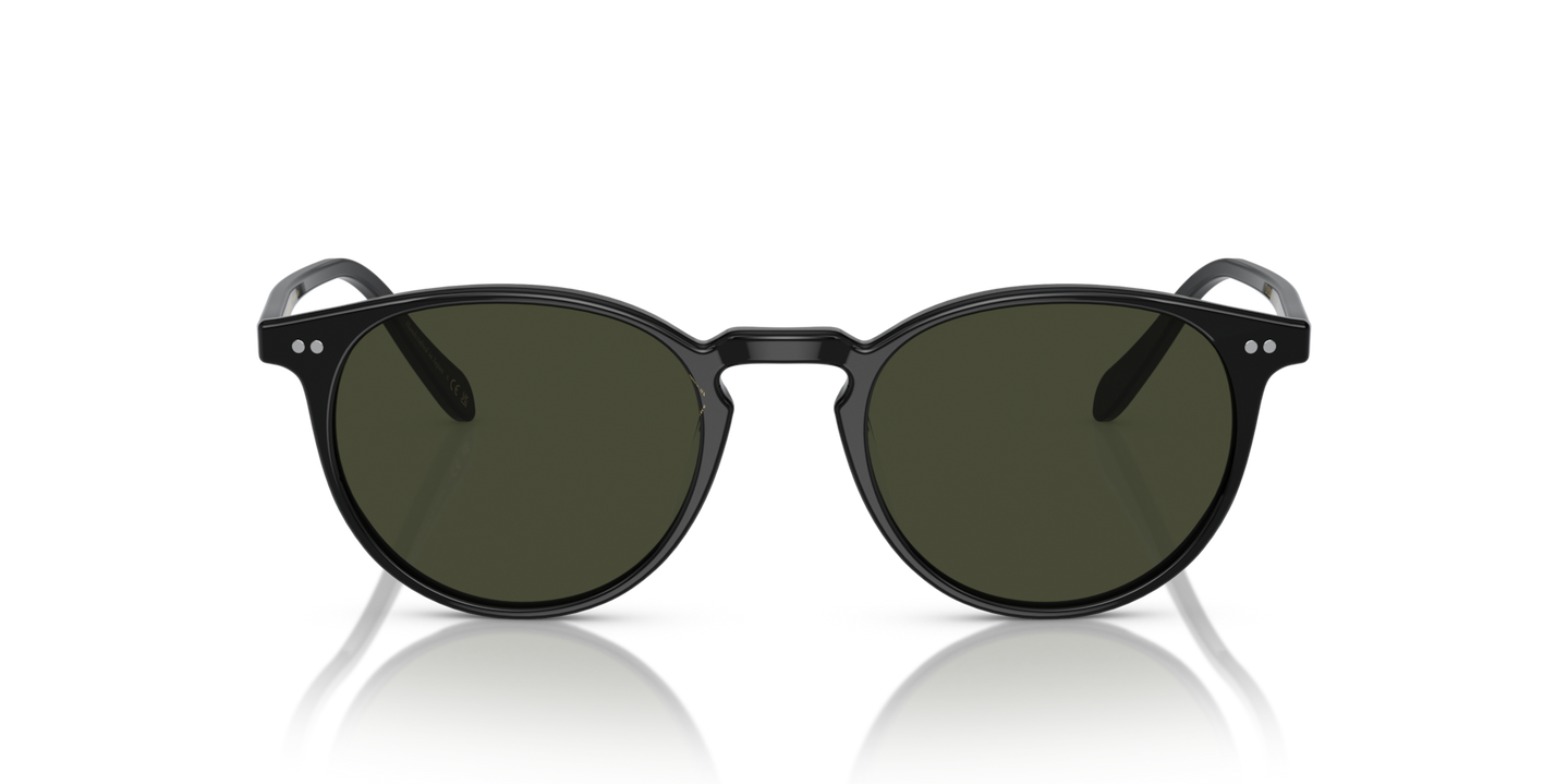 Oliver Peoples Riley Sun with Black frame and Green lenses - Image Lenses