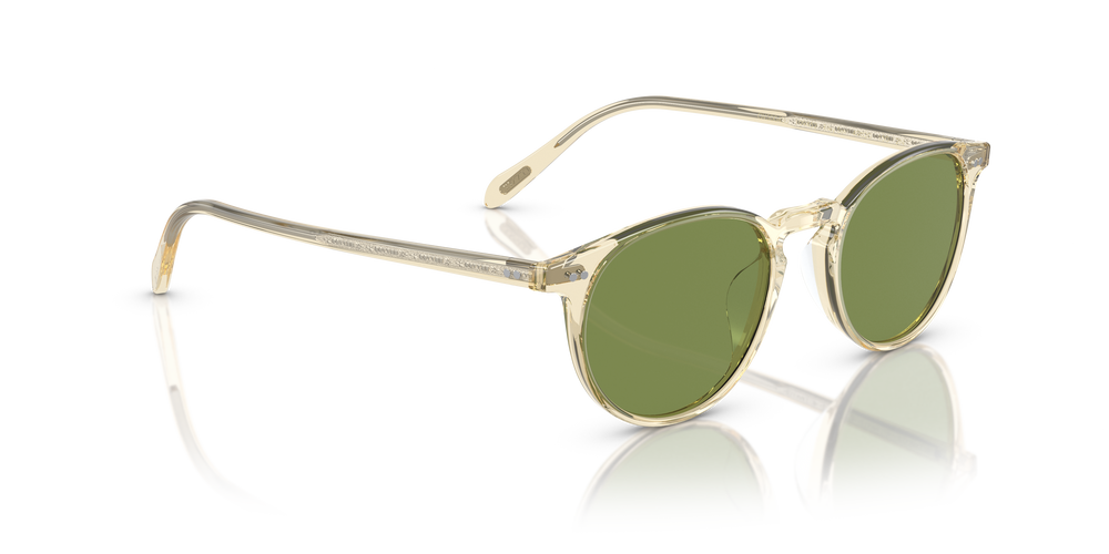 Sie Oliver Peoples Riley Sun mit Gelbbraun Gestell und Grün Gläsern - Bild 3