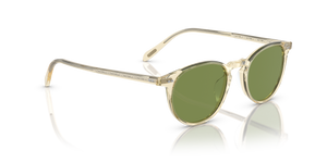 Sie Oliver Peoples Riley Sun mit Gelbbraun Gestell und Grün Gläsern - Bild 3