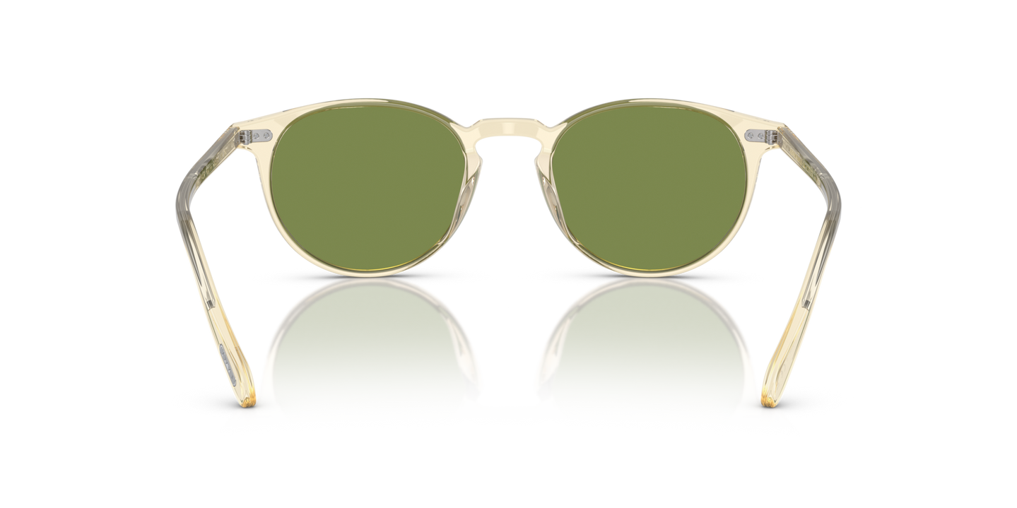 Oliver Peoples Riley Sun with Buff frame and Green lenses - Image Nosepads