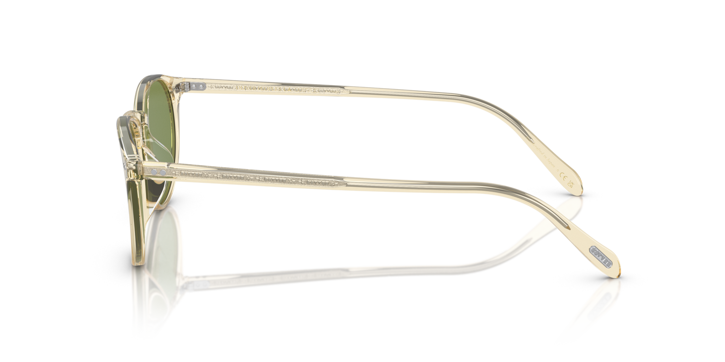 Oliver Peoples Riley Sun with Buff frame and Green lenses - Image Genuine Pins