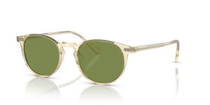 Sie Oliver Peoples Riley Sun mit Gelbbraun Gestell und Grün Gläsern - Bild 1