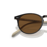 Oliver Peoples Riley Sun、ホーンフレーム、ブラウンレンズ - Variant