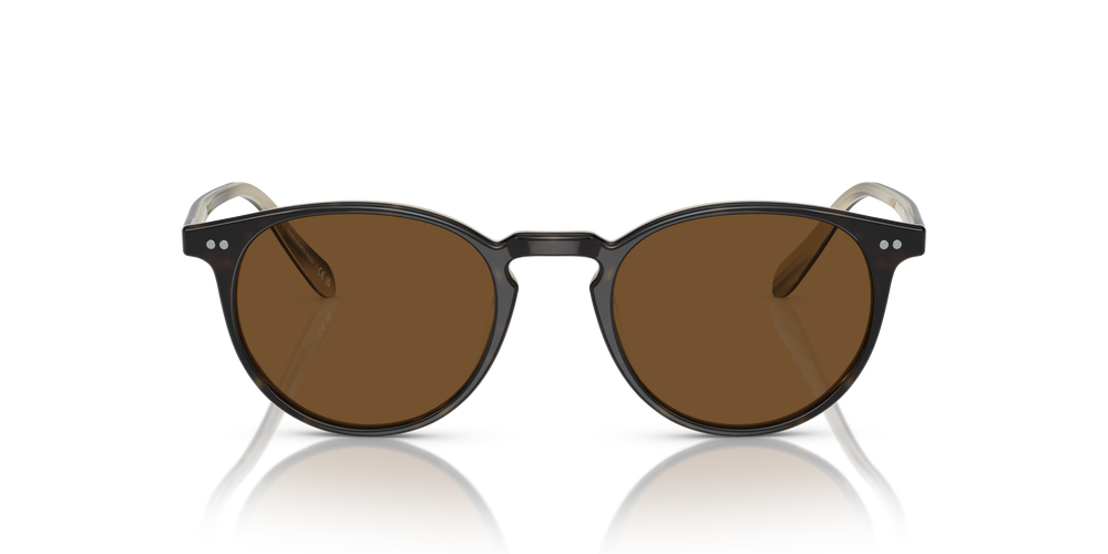 Oliver Peoples Riley Sun avec une monture Corne et des verres Brun - image 2