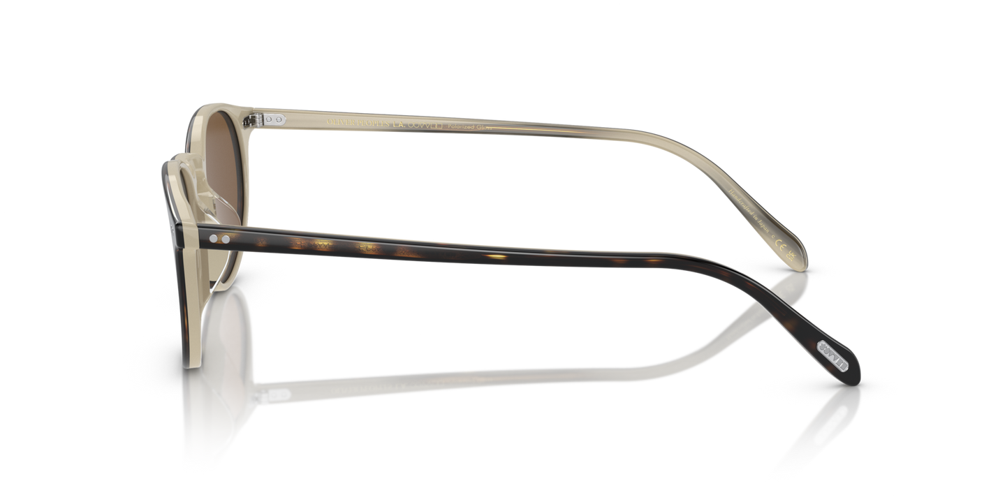 Oliver Peoples Riley Sun with Horn frame and Brown lenses - Image Genuine Pins