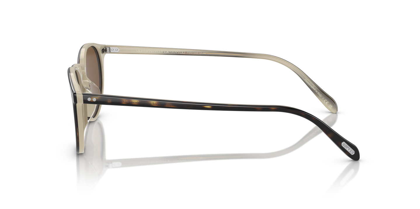 Oliver Peoples Riley Sun with Horn frame and True Brown Polarized