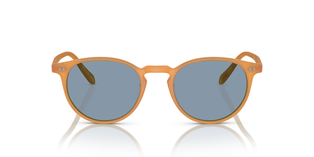 Oliver Peoples Riley Sun con montatura Ambra semi-opaco tartarugato e lenti  Blu - L'immagine 2