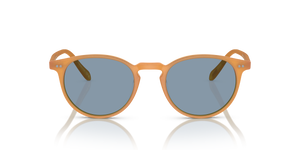 Oliver Peoples Riley Sun con montatura Ambra semi-opaco tartarugato e lenti  Blu - L'immagine 2
