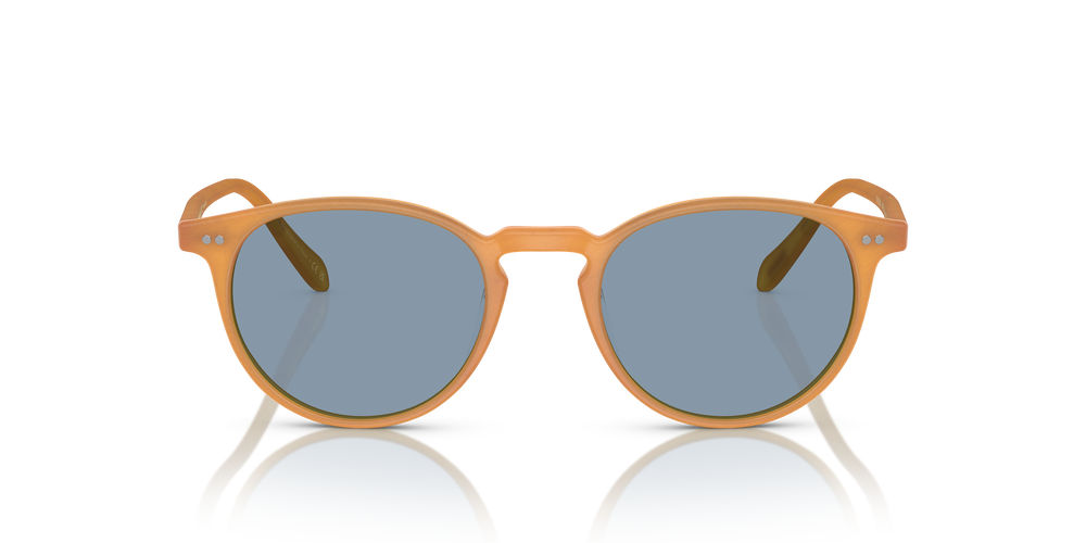 Oliver Peoples Riley Sun avec une monture Ambre semi-mat Écaille de tortue et des verres Bleu - image 2