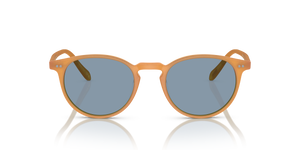 Oliver Peoples Riley Sun avec une monture Ambre semi-mat Écaille de tortue et des verres Bleu - image 2