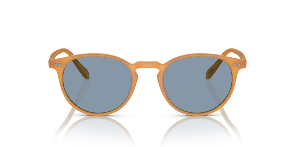 Oliver Peoples Riley Sun with Semi-Matte Amber Tortoise frame and Blue lenses - image 2