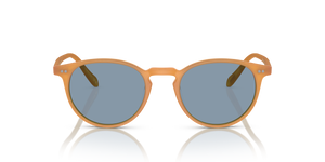 Oliver Peoples Riley Sun with Semi-Matte Amber Tortoise frame and Blue lenses - image 2