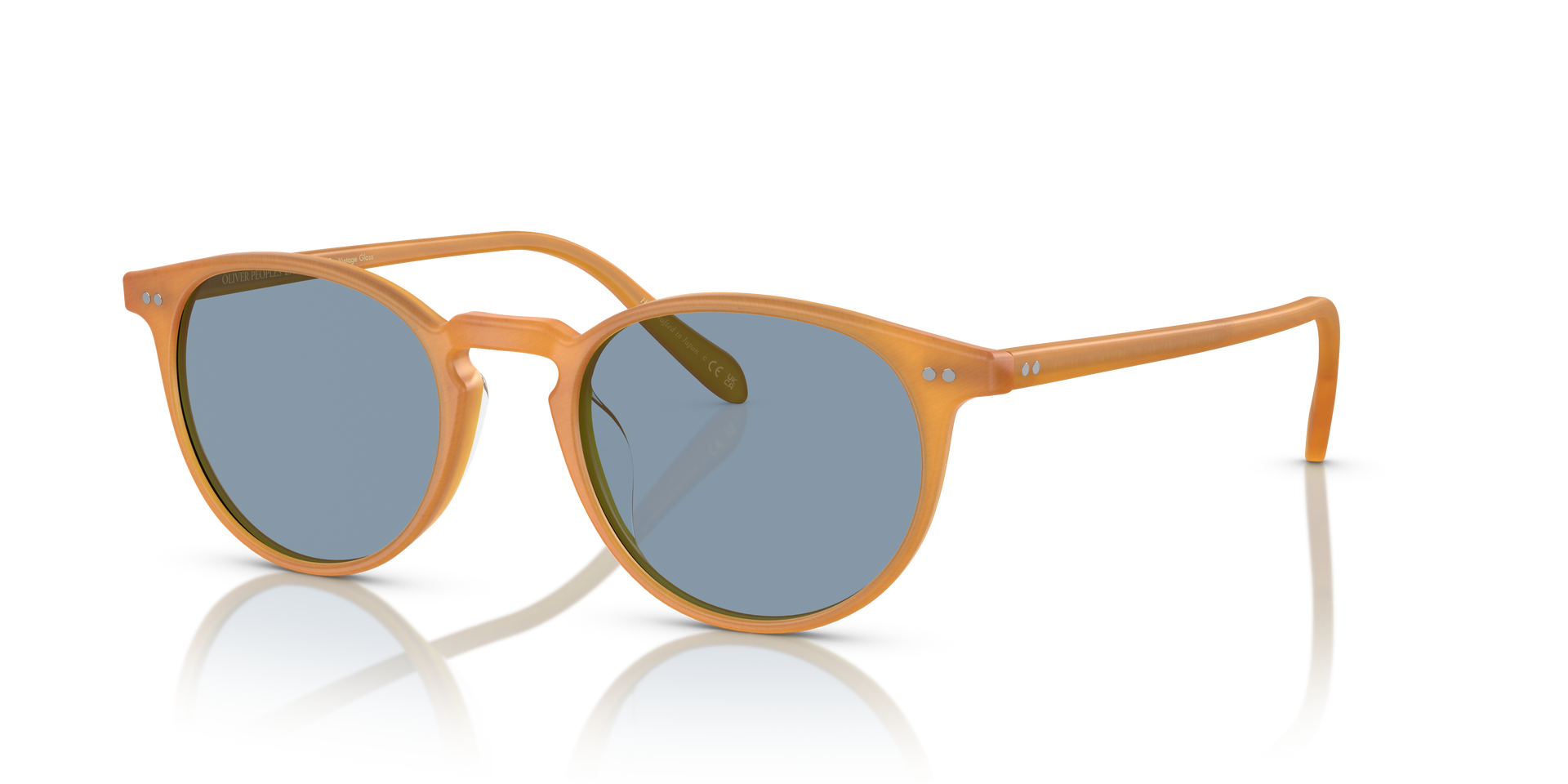 OLIVER PEOPLES Riley Sun 偏光サングラス Oliver Peoples Riley Sun with Semi-Matte Amber Tortoise frame and