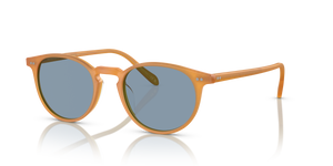 Oliver Peoples Riley Sun avec une monture Ambre semi-mat Écaille de tortue et des verres Bleu - image 1