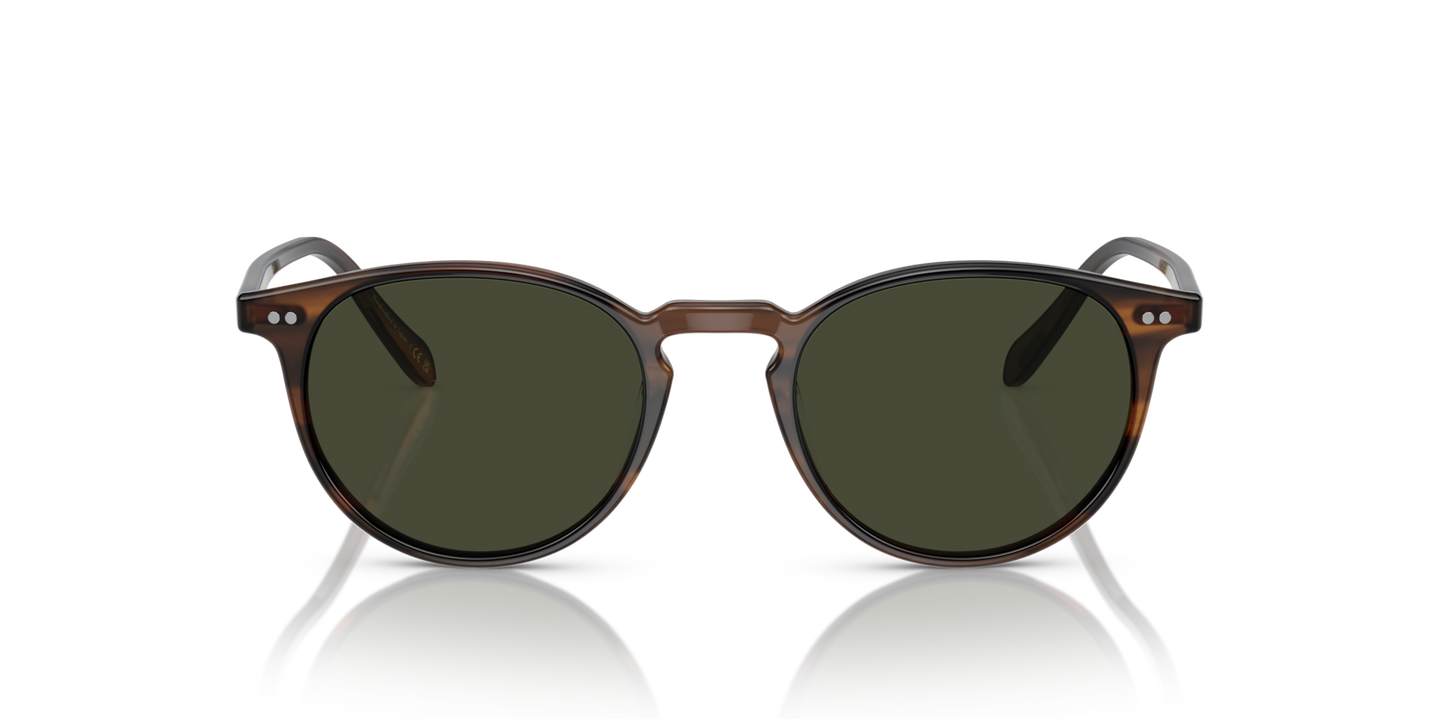 Oliver Peoples Riley Sun with Tuscany Tortoise frame and Green lenses - Image Lenses