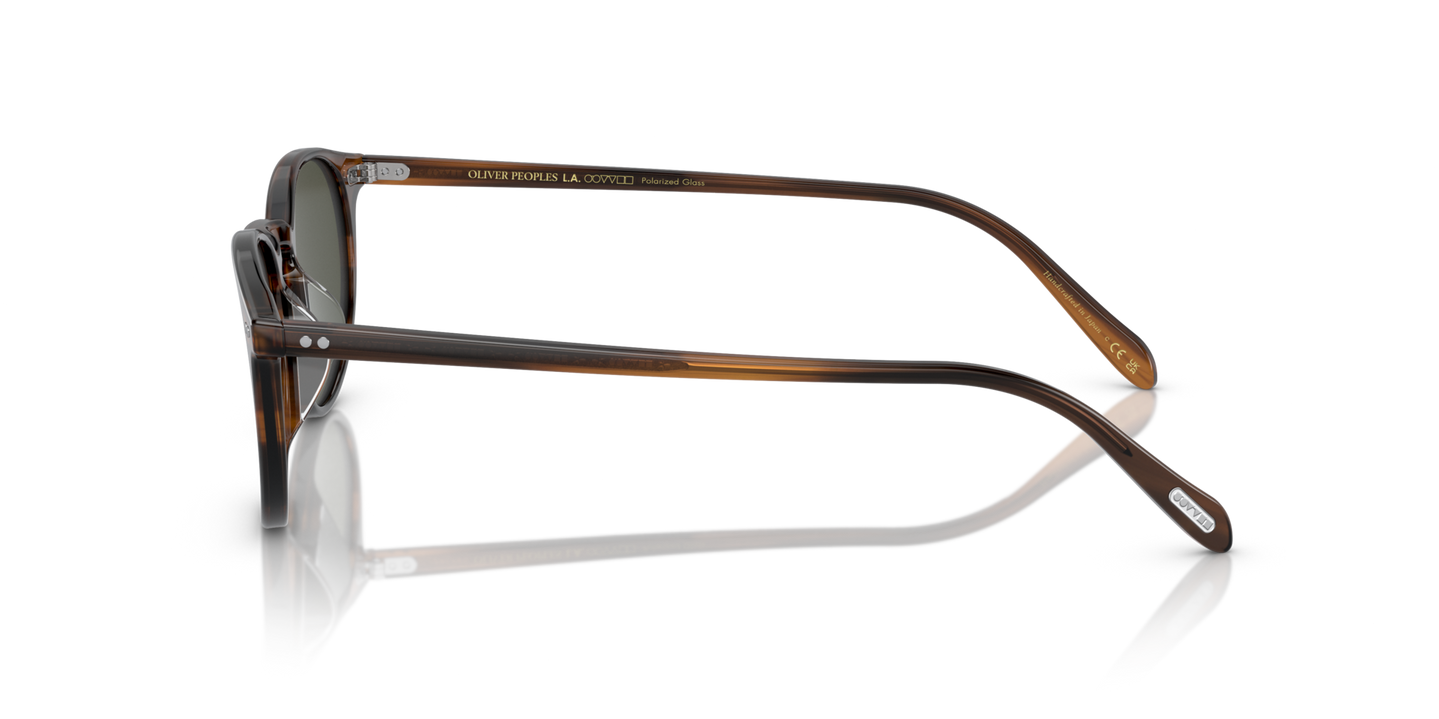 Oliver Peoples Riley Sun with Tuscany Tortoise frame and Green lenses - Image Genuine Pins
