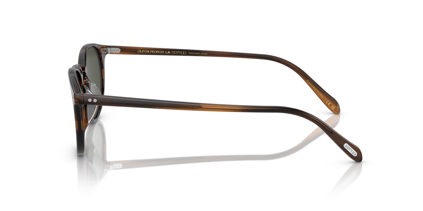 Oliver Peoples Riley Sun with Tuscany Tortoise frame and Green lenses - Image Genuine Pins