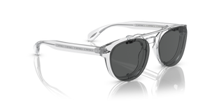 Oliver Peoples Sheldrake Flip-Up Clip、ブラッシュシルバーフレーム、グレーレンズ - 画像 4
