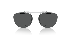Oliver Peoples Sheldrake Flip-Up Clip con montura Plata Cepillado y lentes Gris - El 7