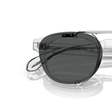 Oliver Peoples Sheldrake Flip-Up Clip with Brushed Silver frame and Grey lenses - Variant