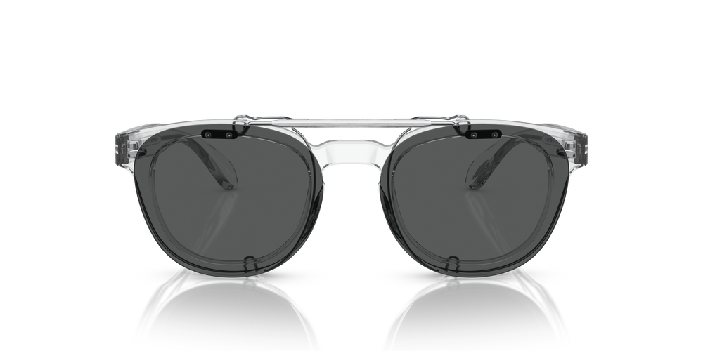 Oliver Peoples Sheldrake Flip-Up Clip with Brushed Silver frame and Grey lenses - Image 3