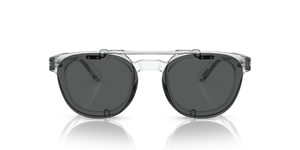 Oliver Peoples Sheldrake Flip-Up Clip with Brushed Silver frame and Grey lenses - Image 3
