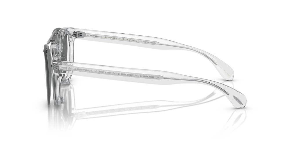 Oliver Peoples Sheldrake Flip-Up Clip con montura Plata Cepillado y lentes Gris - El 5