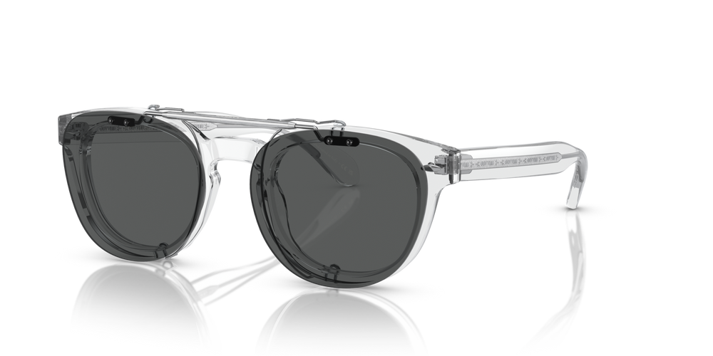 Oliver Peoples Sheldrake Flip-Up Clip avec une monture Agent brossé et des verres Gris - image 2
