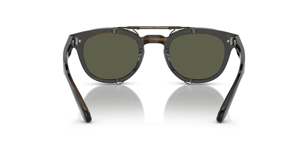 Oliver Peoples Sheldrake Flip-Up Clip avec une monture Or patiné et des verres Vert - image 6