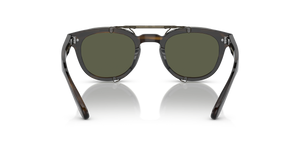 Oliver Peoples Sheldrake Flip-Up Clip avec une monture Or patiné et des verres Vert - image 6