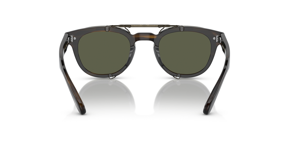 Oliver Peoples Sheldrake Flip-Up Clip、アンティークゴールドフレーム、グリーンレンズ - 画像 6